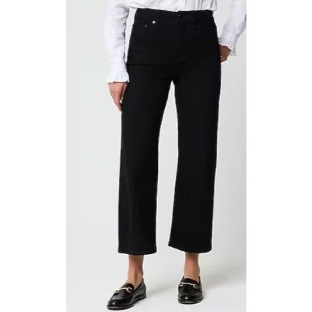 J. Crew Factory Black Wide-Leg Stretch Cropped Jean Womens Size 30 New With Tag!
